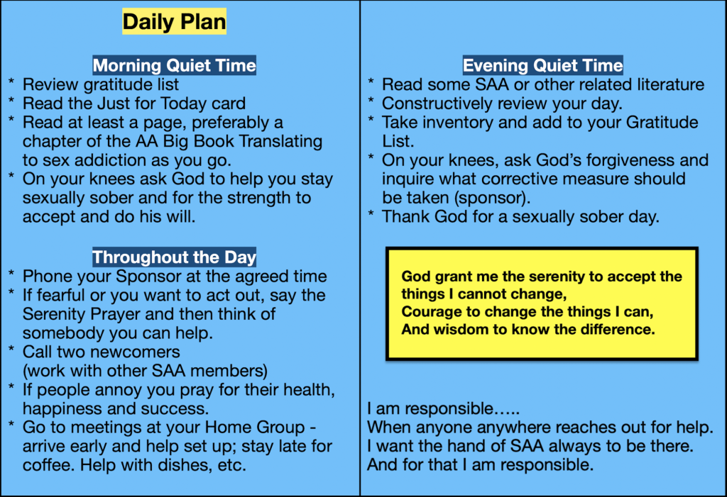 Sex Addicts Anonymous Exeter Blue Card